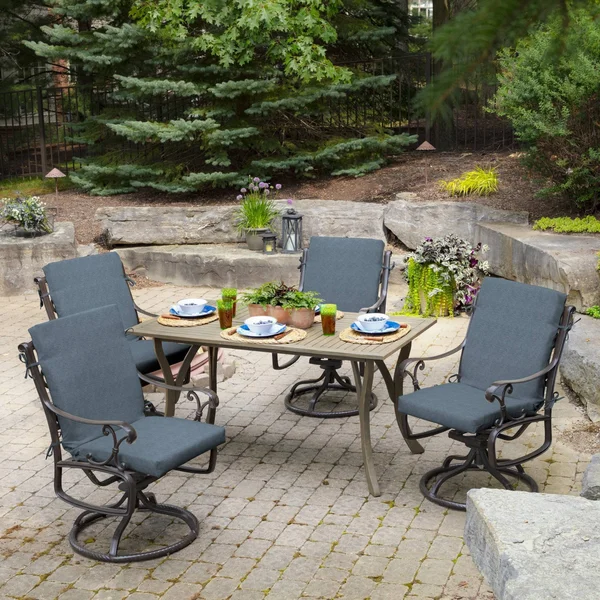 Arden Selections Denim Alair Texture Outdoor 44 x 20 in. High Back Dining Chair CUSHION, Size: 44 inch x 20 inch