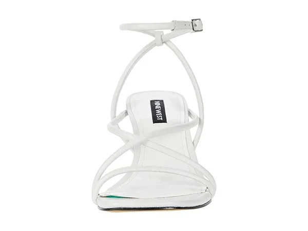 Nine West Women's Nolan Strappy Sandal, Size: 9, White Leather