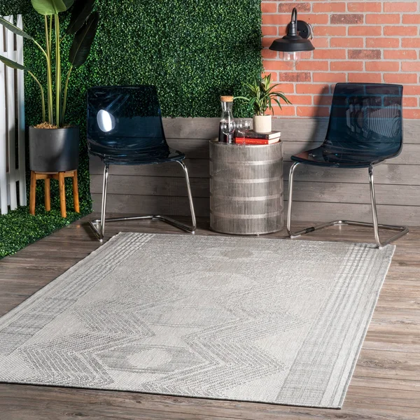 nuLOOM Light Gray Ranya Indoor/Outdoor Rug 6&7x22x9&