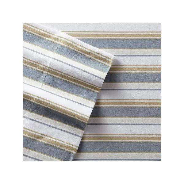 Micro Flannel King Sheet Set - Metro Stripe