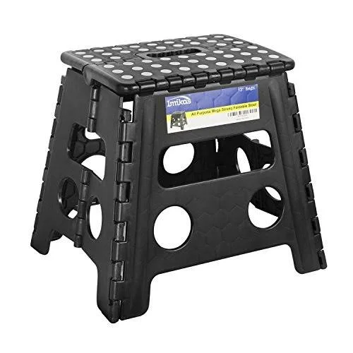 ImiKas Folding Step Stool - 13 inch Height Premium Heavy Duty Foldable Stool for Kids & Adults, Kitchen Garden Bathroom Step
