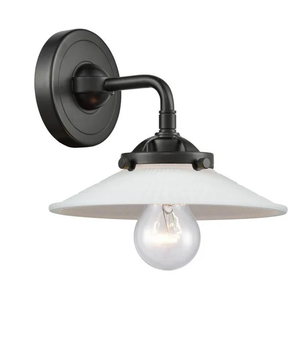 Innovations 284-1W-OB-G1-LED Oil Rubbed Bronze Halophane 1 Light Sconce