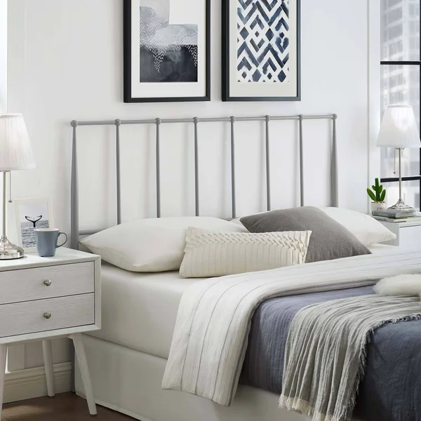 Modway Kiana Queen Metal Stainless Steel Headboard - Gray