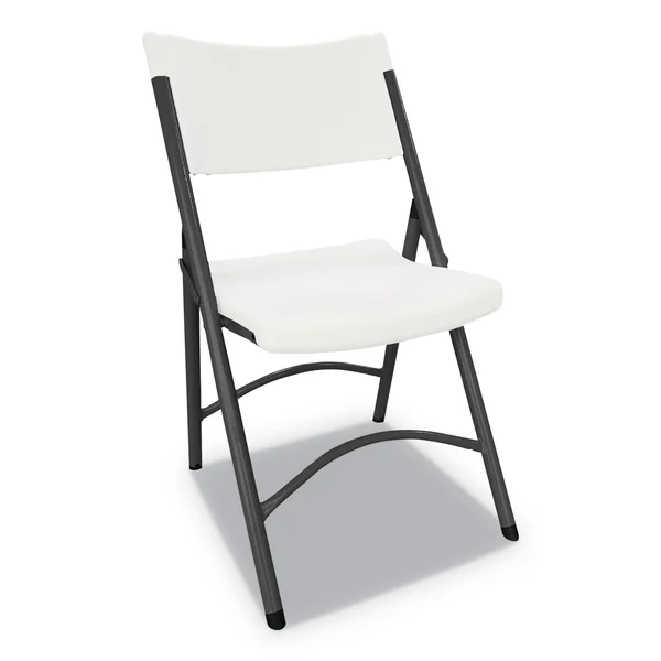 Alera ALEFR9302 Premium Molded Resin Folding Chair - White Seat/White BACK, Dark Gray Base