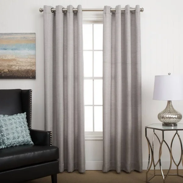 Grasscloth Lined Grommet Curtain Panel