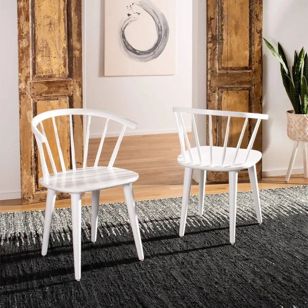 Safavieh Blanchard Curved Spindle Side Chair - Set of 2 White