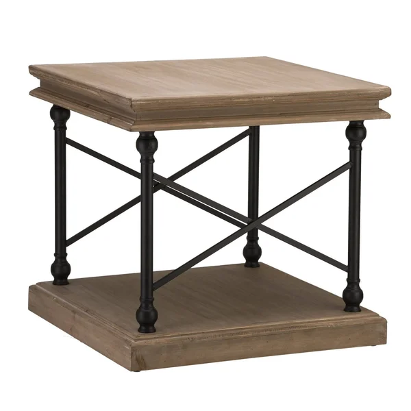 Glitzhome 23.00x22L French Vintage Antiqued Finish Accent Table/Side Table