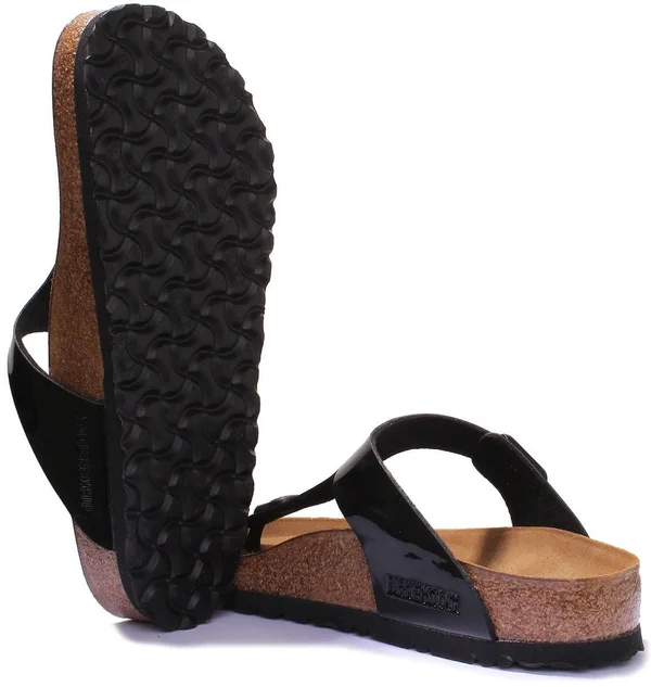 Birkenstock Gizeh Birko Flor Sandals - Patent Black
