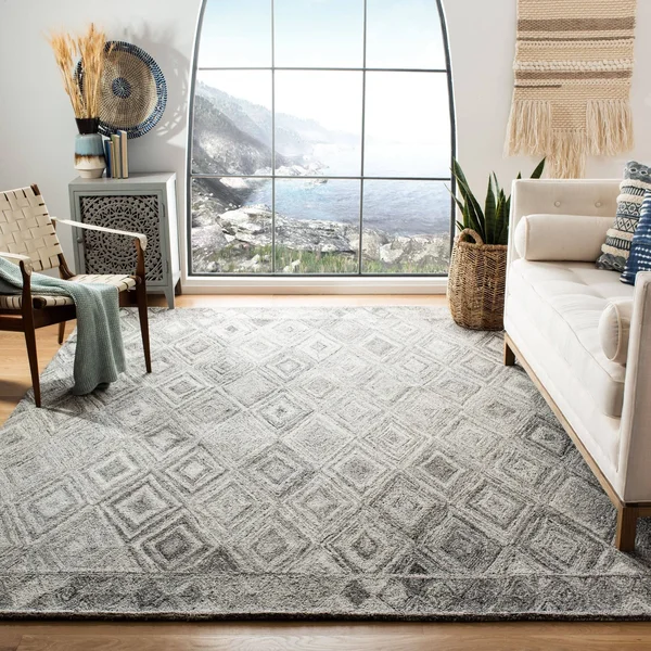 Safavieh Abstract 618 Area Rug - Grey, Black, 6' x 6' Square