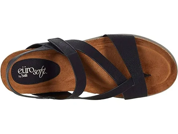 Eurosoft Lexie Wedge Sandal, 8.5, Leather