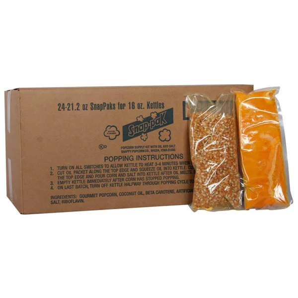 Snappy Popcorn 24-21.2 oz. Snap Paks for 14-16 oz. Poppers