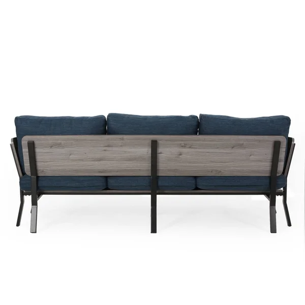 Christopher Knight Home Abigail Mid-Century Modern 3 Seater Wood Frame Sofa - Charcoal, Gray, Black