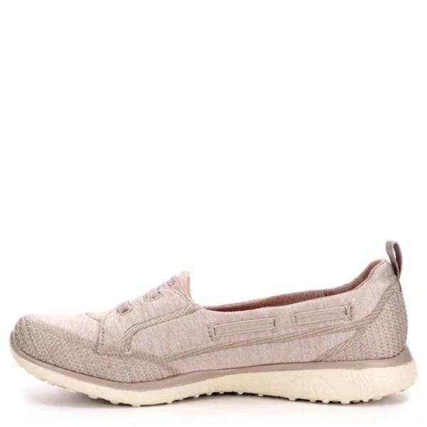 Skechers Microburst Washable Bungee Slip-On Shoes -Topnotch - Size 7 Wide, Taupe
