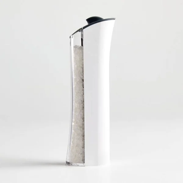 Trudeau Graviti Matte White Salt Mill - Crate & Barrel