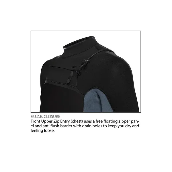 O&Neill Women's Psycho Tech 5.5/4+ Hooded Chest Zip Wetsuit - Black - 4