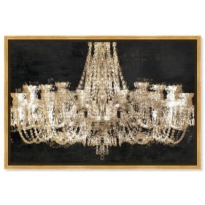 Elegant Chandelier - Print on Canvas Rosdorf Park Format: Gold Framed Canvas - Size: 20x22 H x 30x22 W x 1.5x22 D