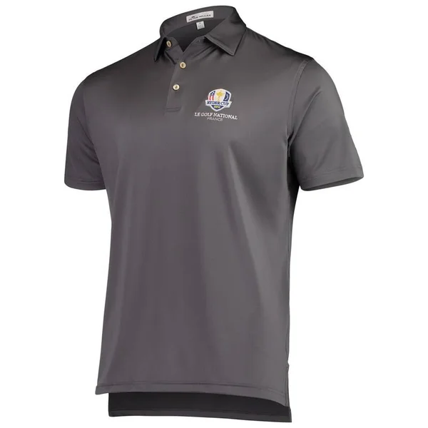 Peter Millar 2018 Ryder Cup Trophy Collection Solid Stretch Performance Polo – Gray
