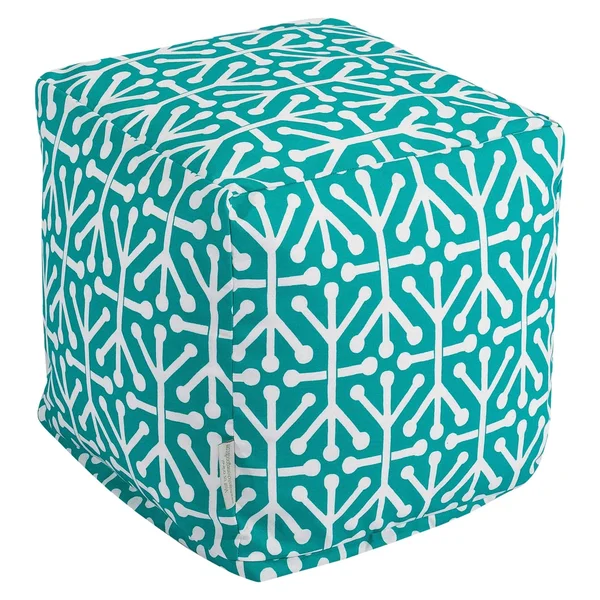 Majestic Home Goods Aruba Indoor, Outdoor Ottoman Pouf Cube - Pacific