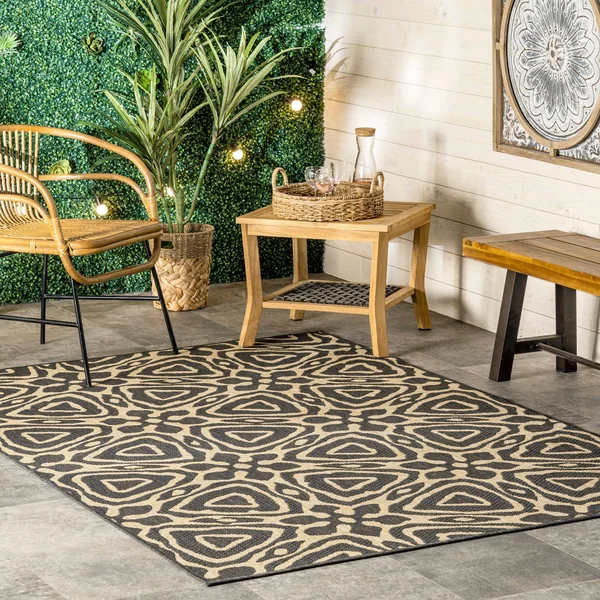 nuLOOM Dakota Geometric Indoor/Outdoor Area Rug - 8& x 10& - Charcoal