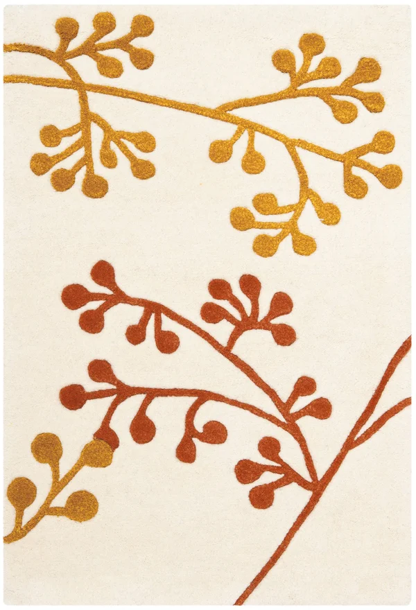 Safavieh Soho Rug SOH305B Ivory, Orange, 8& x 8& Round