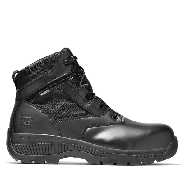 Timberland Pro Men's 6 in. Valor Duty Composite Toe Waterproof Side-Zip Work Boot, Black