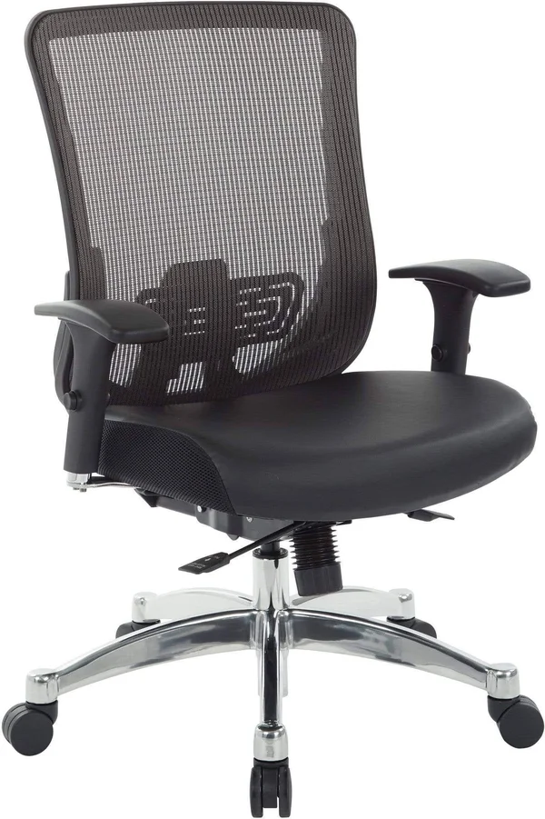 Space Seating Black Vertical Mesh Back Chair in Black