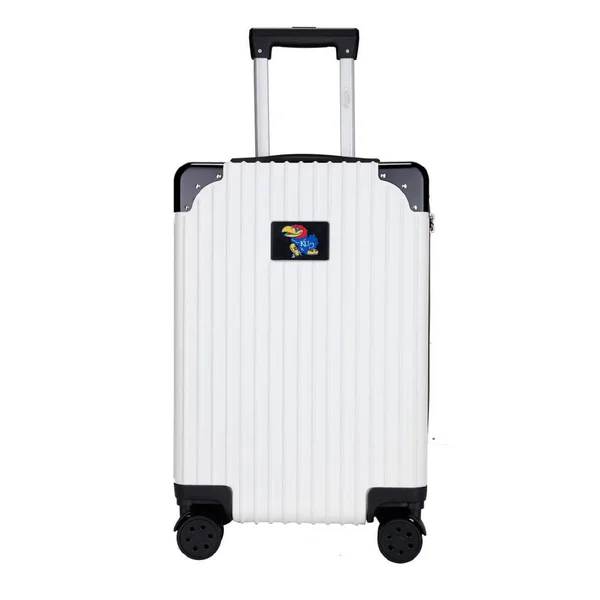 NCAA Kansas Jayhawks 21x22 Executive Two-Tone Carry on Suitcase - White
