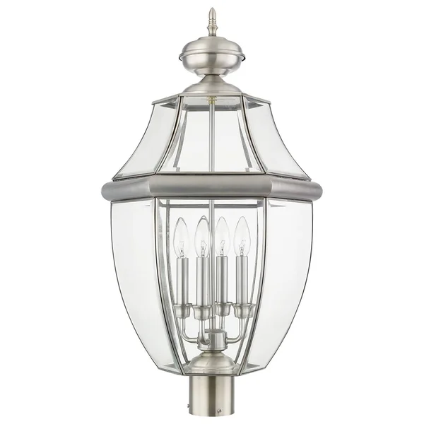 Livex Lighting Monterey 4 Light Outdoor Post Lantern, Black 2358-04