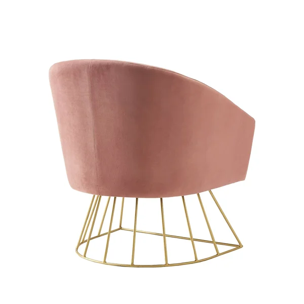 Adalene Velvet Accent Chair (Blush/Gold)
