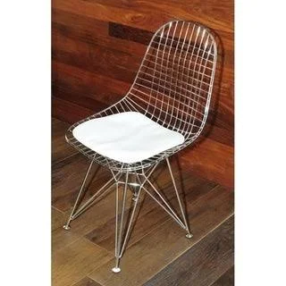 Radar Dining Side Chair, Faux Leather (Set of 2), Silver, Pangea Home