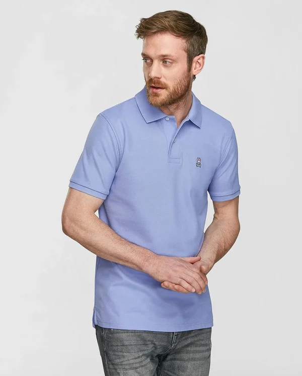 Psycho Bunny Men's Classic Polo Heather Grey