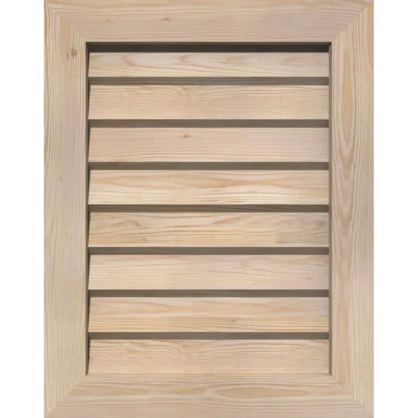Ekena Millwork GVWVE18X1202SDUPI 18x22W x 12x22H Vertical Gable Vent (23x22W x 17x22H Frame Size): Unfinished - Non-Functional, S