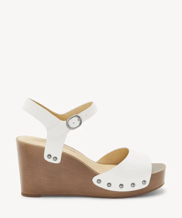 Women's Lucky Brand Zashti Wedge Sandal, Size: 5.5, Angora