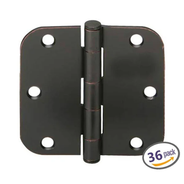 Dynasty Hardware 3-1/2x22 Door Hinges 5/8x22 Radius Corner, Oil Rubbed Bronze, 36 - Pack