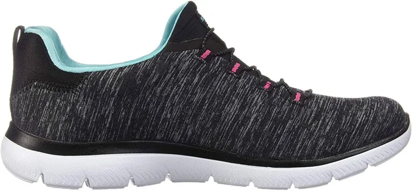 Skechers Women's Summits - Quick Getaway Sneaker Black/Pink - 9.5