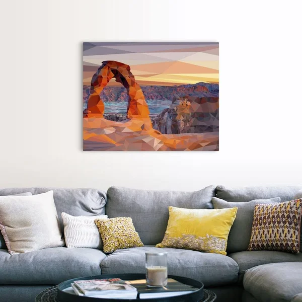 Arches National Park - Low-Poly Art, Canvas Wall Art, 45x36, Great Big Canvas