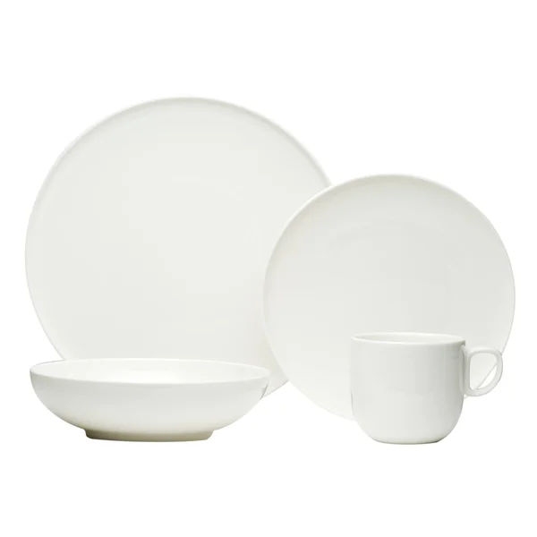 Red Vanilla Every Time 16 Piece Dinnerware Set, Service for 4, White