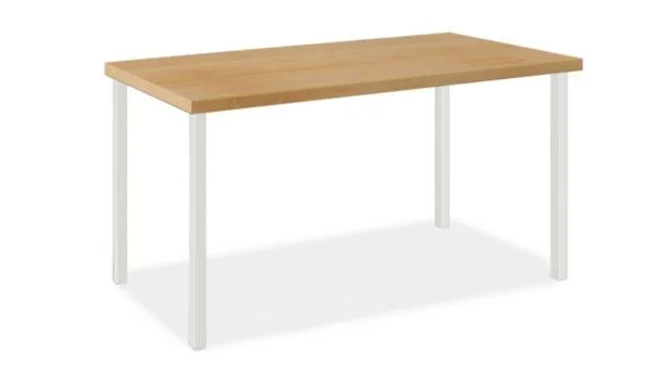 Room & Board, Modern Parsons Leg 60W 24d Table w/ 1.5x22 Leg, Maple Top w/ White Base