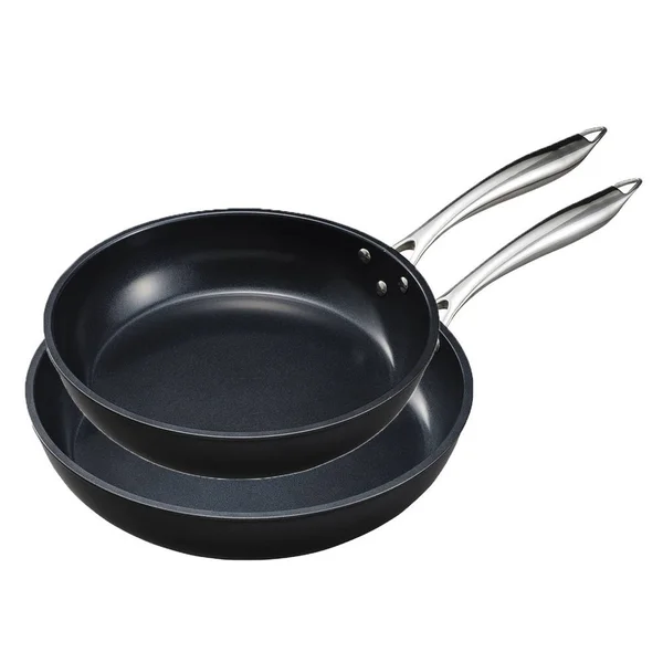 Kyocera 8in & 12in Ceramic Coated Nonstick 2 Piece Fry Pan Set, Black