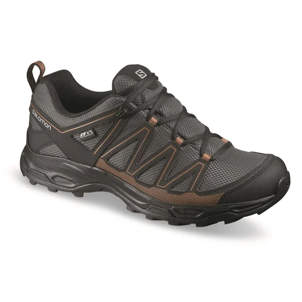 Salomon Pathfinder Low Cswp Mens Hiking Shoe 400615 - Beluga/Black/Leather Brown, Size 13 M