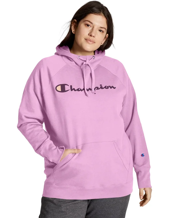 Champion Women's Plus Powerblend Hoodie - Paper Orchid