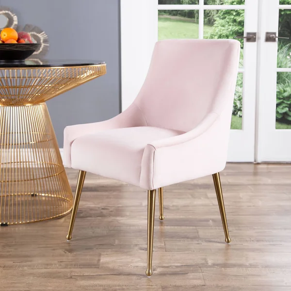 Abbyson Blush Pink Helena Velvet Dining Chair