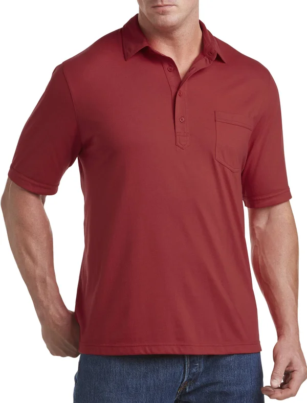 Big & Tall Harbor Bay Golf Polo Shirt - Garnet Red - Size XLT - Men's