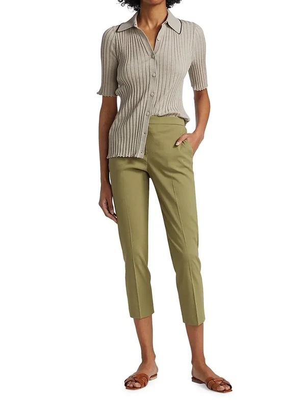 Theory Women's Treeca Pull-On Crop Pants - Sprig - Size 6