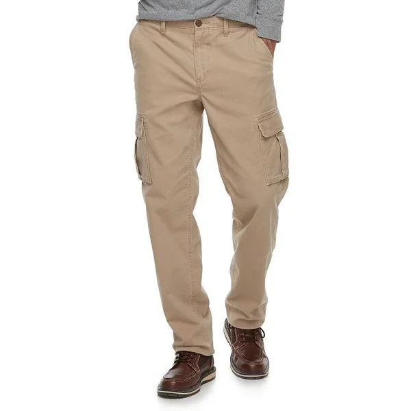 Men's Sonoma Goods for Life Straight-Fit Flexwear Stretch Cargo Pants, Size: 38X30, Dark Beige