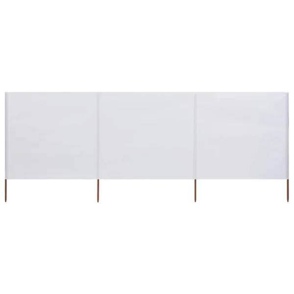 vidaXL 3-Panel Wind Screen Fabric 400X160 cm Sand White