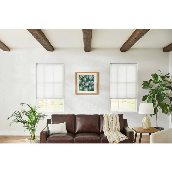 Home Decorators Collection White Cordless Light Filtering Cellular Shade - 45.5 in. W x 72 in. L (Motorization Compatible) - Whis