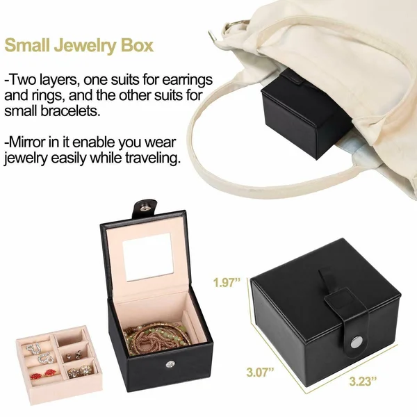 Homde 2 in 1 Huge Jewelry Box/organizer/case with Small Travel Case - Gift for or