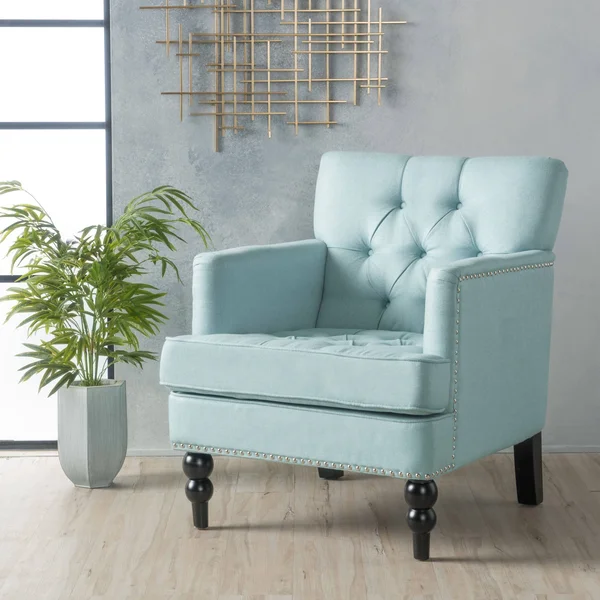 Christopher Knight Home Malone Beige Club Chair - Blue