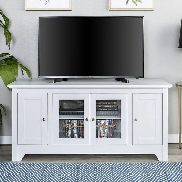 Walker Edison Furniture TV Cabinet for Most TVs Up to 55x22 White